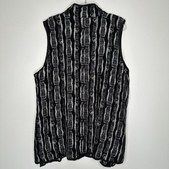 John Mark Vest Tunic Top 3X Black Button up Art to wear - Picture 2 of 9